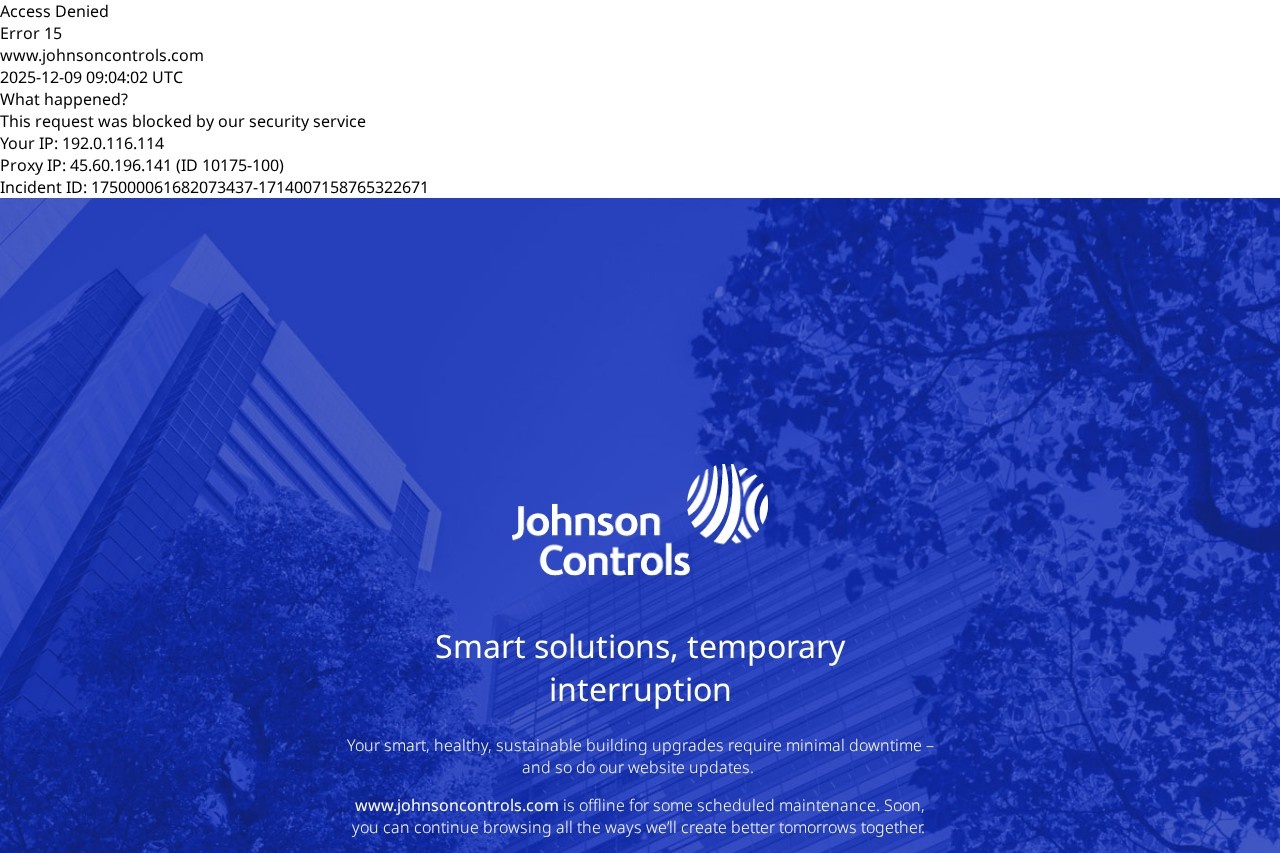 美国江森自控Johnson Controls